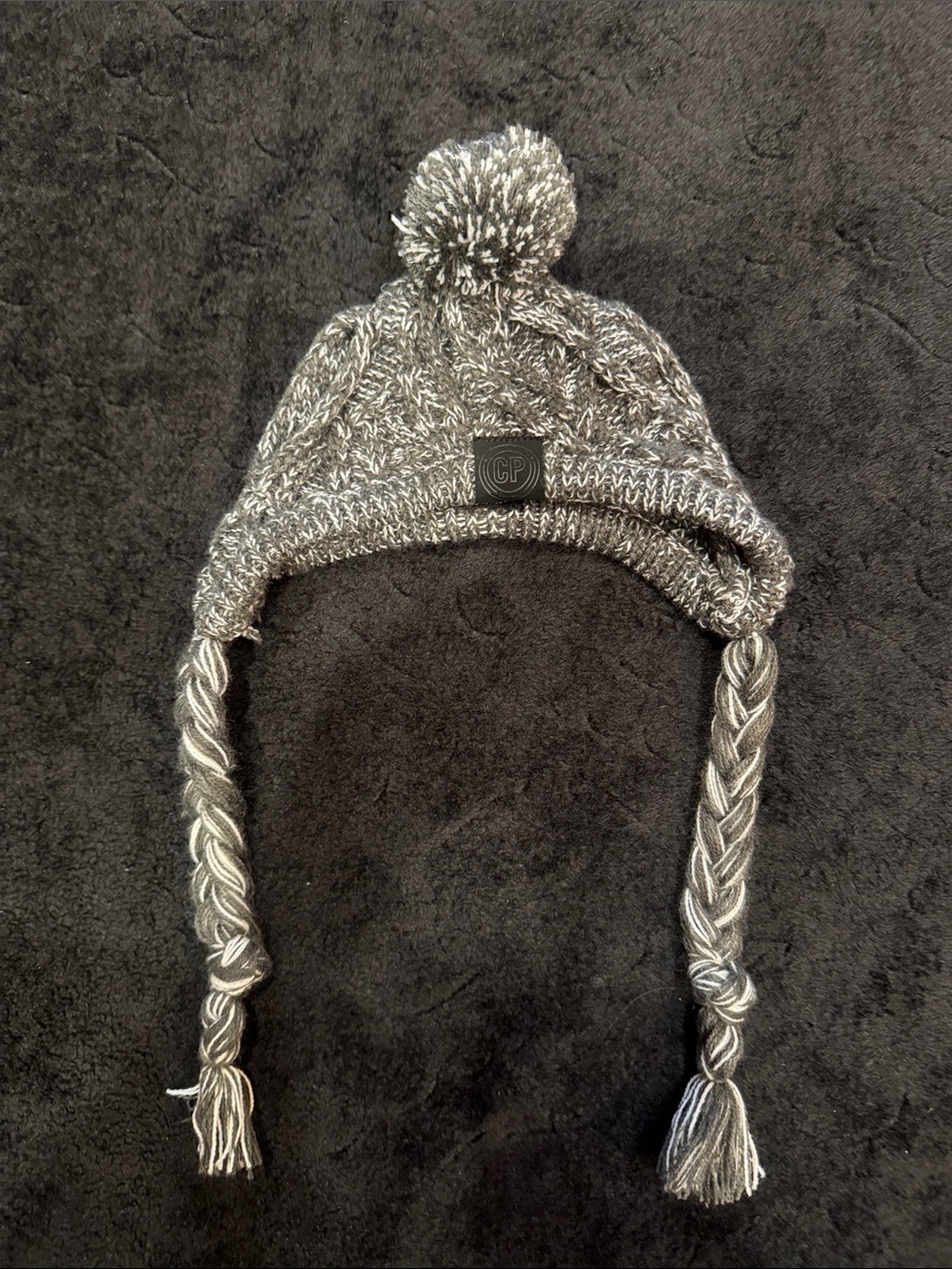CP Knit Pom Pom Dog Hat in Gray
